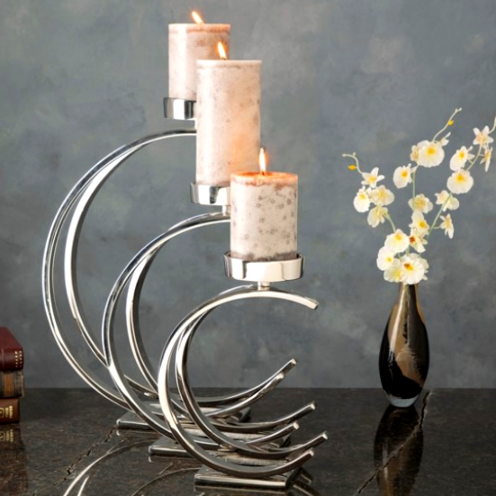 Beautiful chrome candle holders